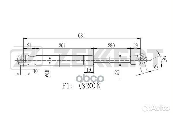 Пружина газовая капота прав. Kia Optima 11- gf