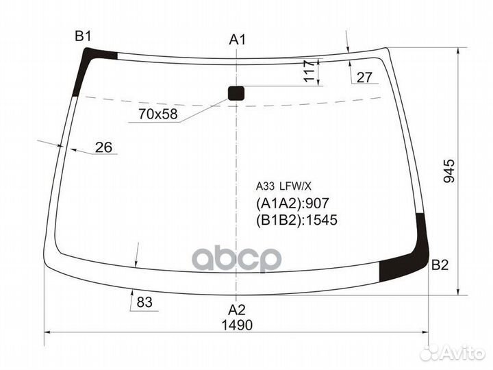 Стекло лобовое Infiniti I30 99-04 / I35 99-04