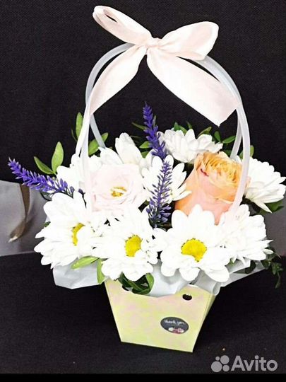 Букет ромашки розы хризантемы