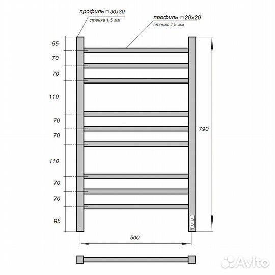 Электрический полотенцесушитель Point 71 PN71858B