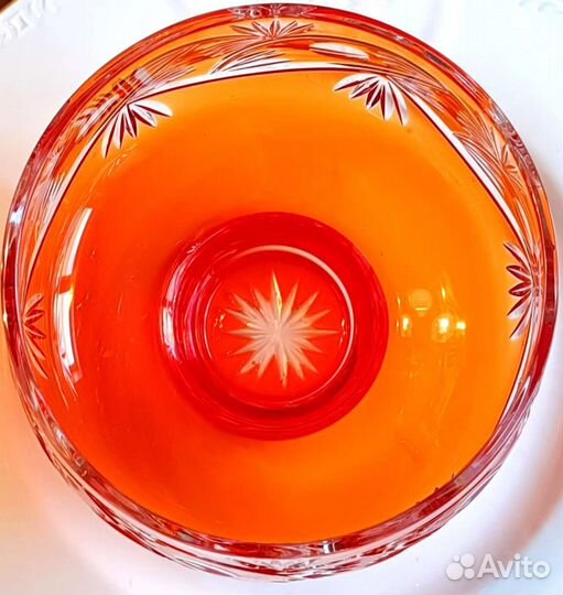 Ваза цветной хрусталь винтаж