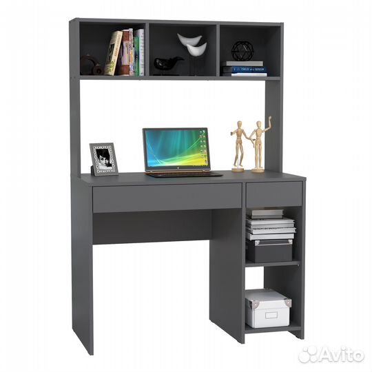 Стол компьютерный Mobi Комфорт 12.77F цвет тёмно-серый, 100х49,8х147 см, ун.сб