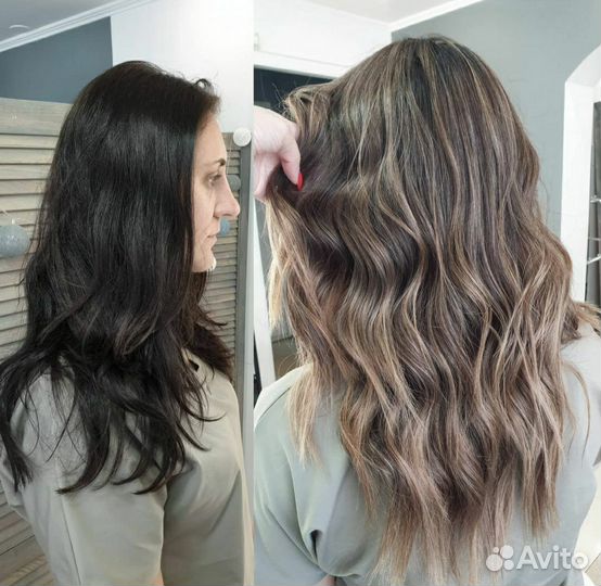 Окрашивание волос, стрижки