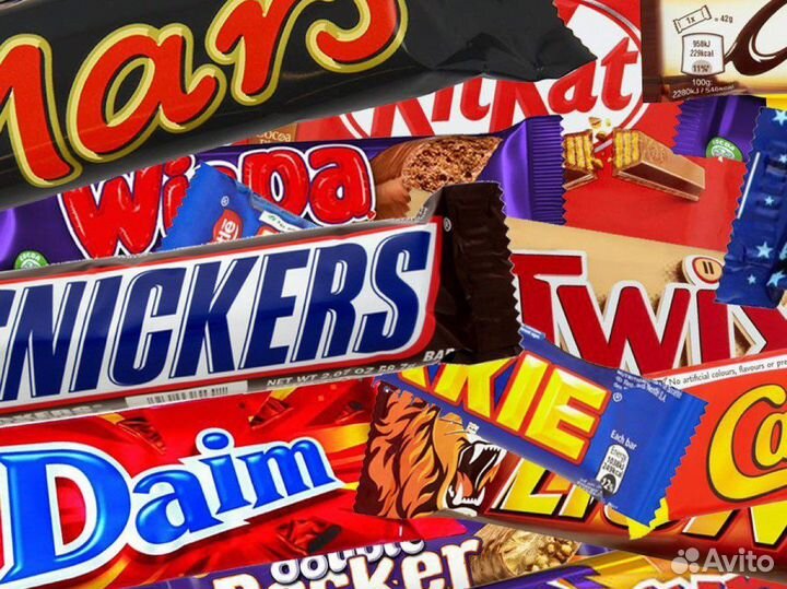 Батончики Сникерс, Марс, Твикс, Баунти