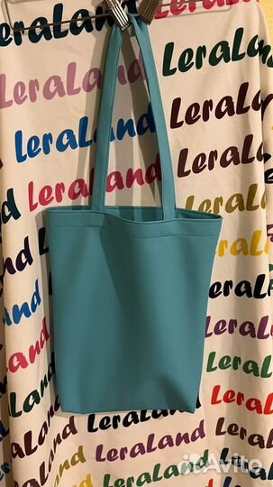 Стильный шоппер бирюза hand made