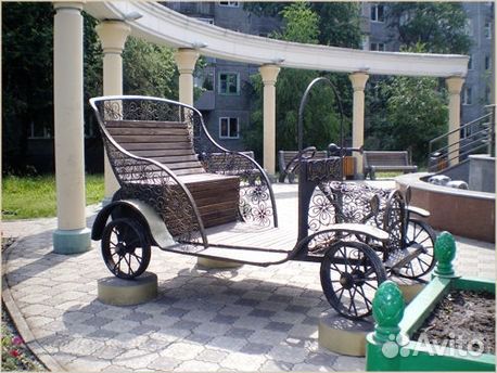 Кованая телега. Интерьер. Ковка для сада