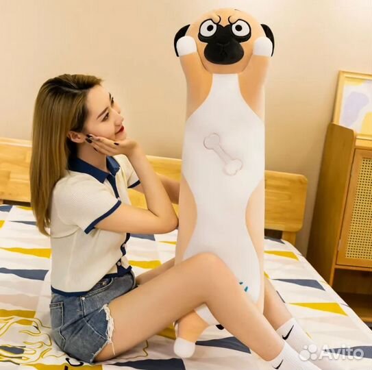 Мягкая игрушка Собака подушка-обнимашка, 100см