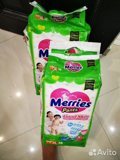 Памперсы детские трусики merries pants japan