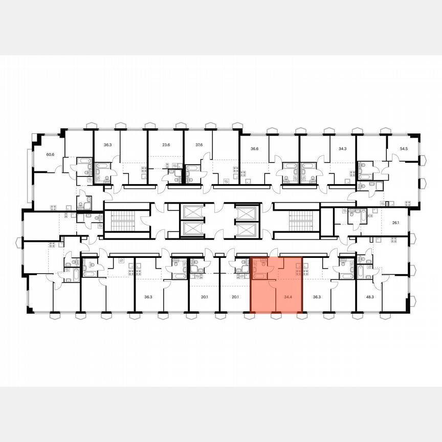1-к. квартира, 34,4 м², 18/24 эт.
