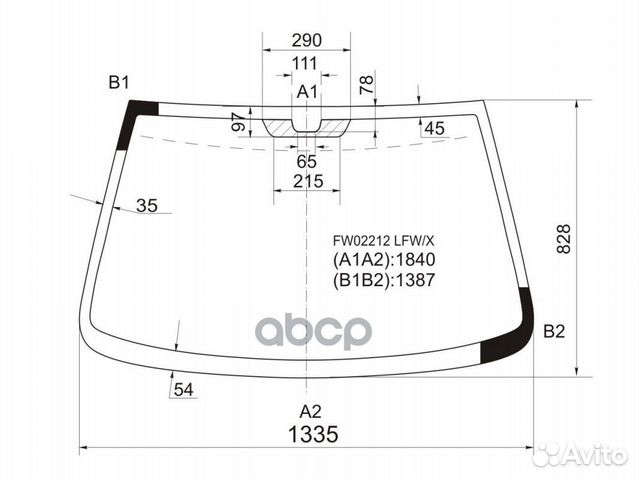 Стекло лобовое KIA RIO 4/5D 00-05 FW02212 LFW/X