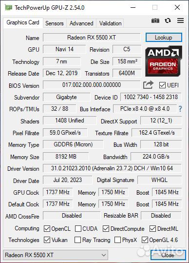 Видеокарта rx 5500 xt