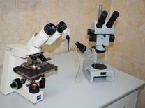 Микроскоп leica zeiss axiostar plus. микротом