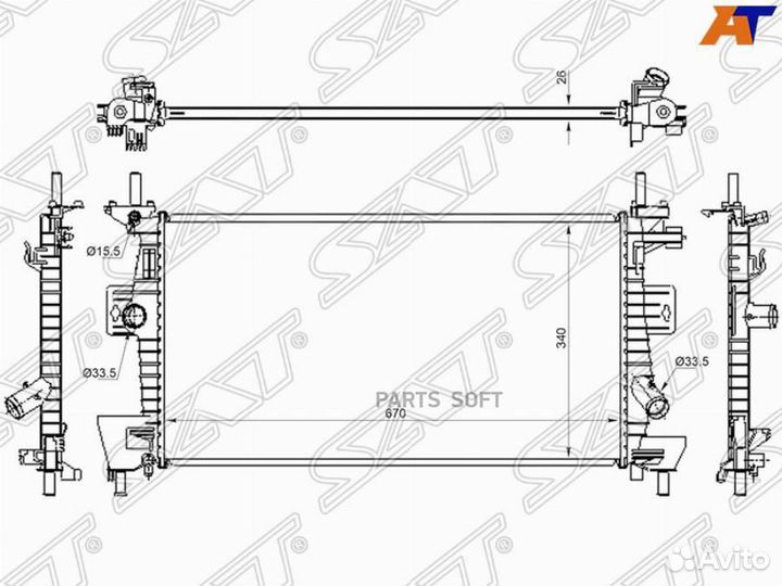 Радиатор Ford Focus 10-19 / C-MAX 10-19 sgfd0011