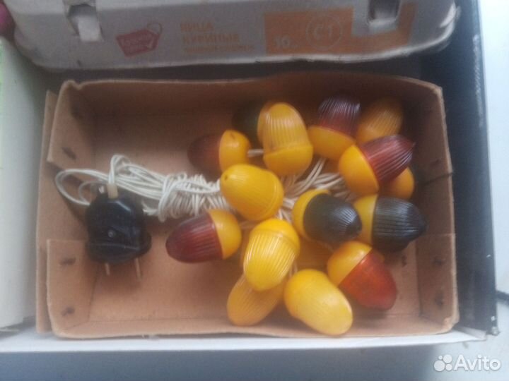 Елочные игрушки СССР, гирлянды СССР, бусы СССР