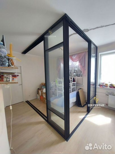 Перегородки с рифленным/матовым стеклом