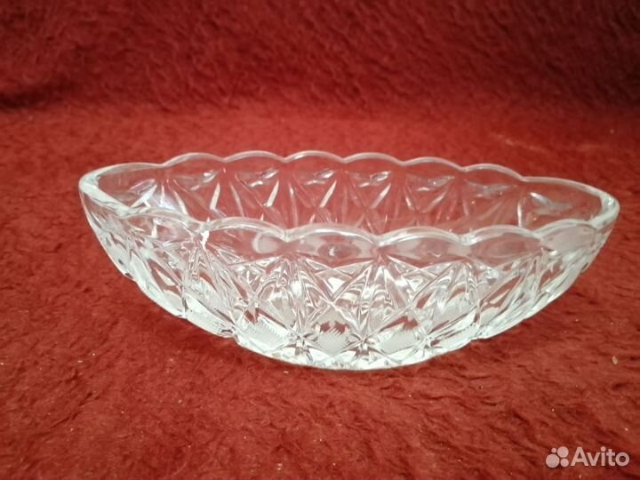 Хрустальная ваза ладья ГДР