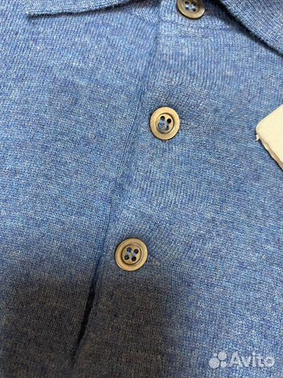 Поло Brunello Cucinelli голубое