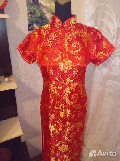 Китайское платье ципао в аренду(+туфли и клатч)