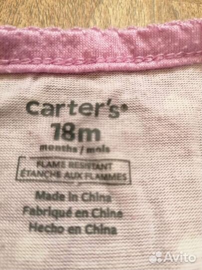 Боди для девочки 18 мес Carter's