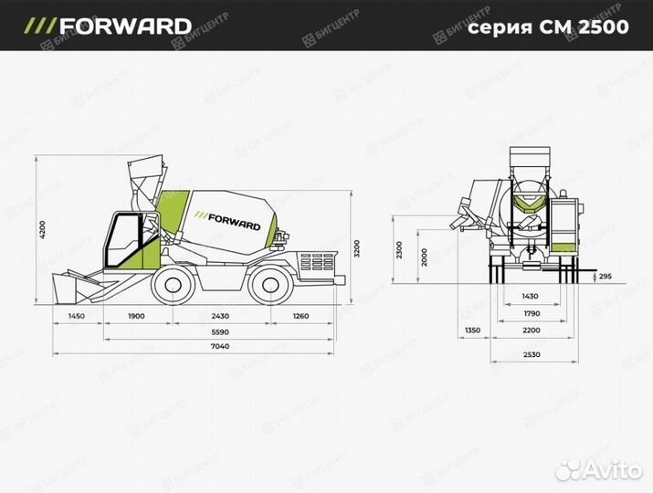 Автобетоносмеситель Forward CM2500, 2024