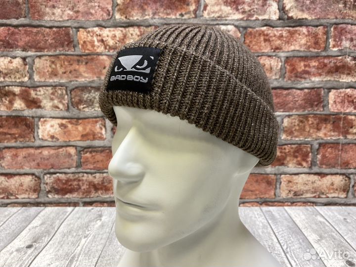 Шапка докер Bad Boy коричневый/черный