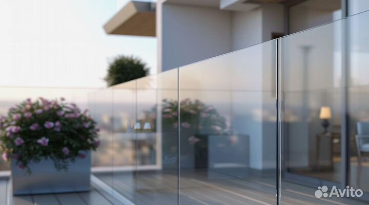 Стеклянное ограждение лестницы на заказ