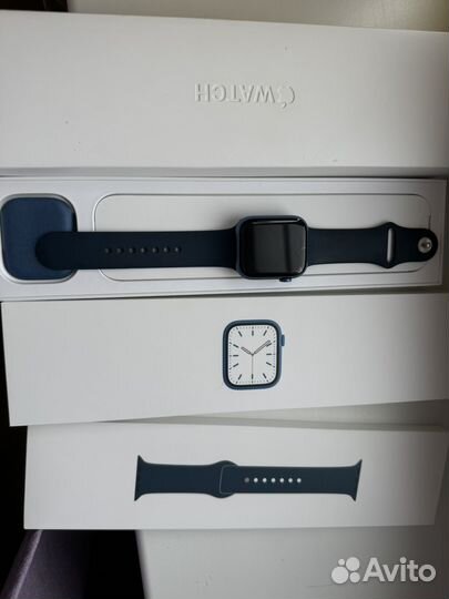 Часы apple watch 7 45 mm blue