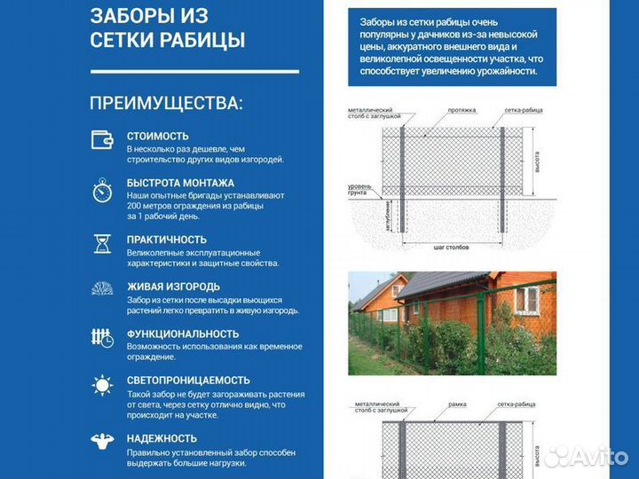 Заборы из рабицы