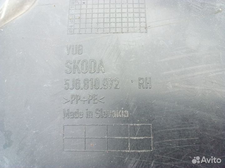 Подкрылки задние skoda fabia 2