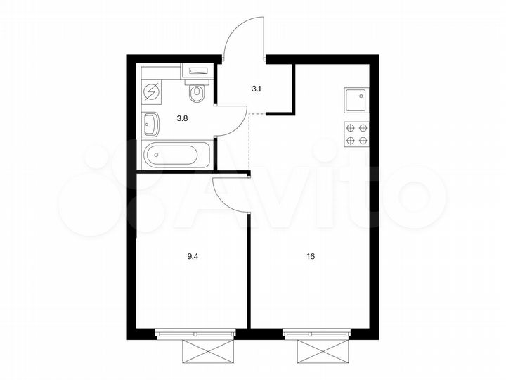 1-к. квартира, 32,3 м², 15/25 эт.