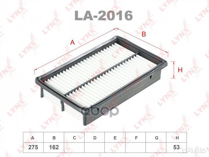 Фильтр воздушный LA2016 lynxauto
