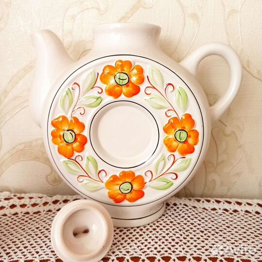 Чайник-квасник коллекционный с чашками СССР