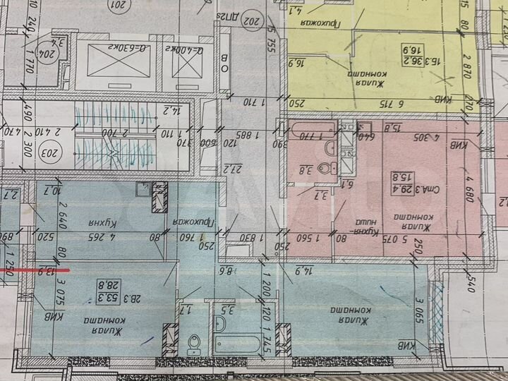 2-к. квартира, 53,3 м², 10/16 эт.