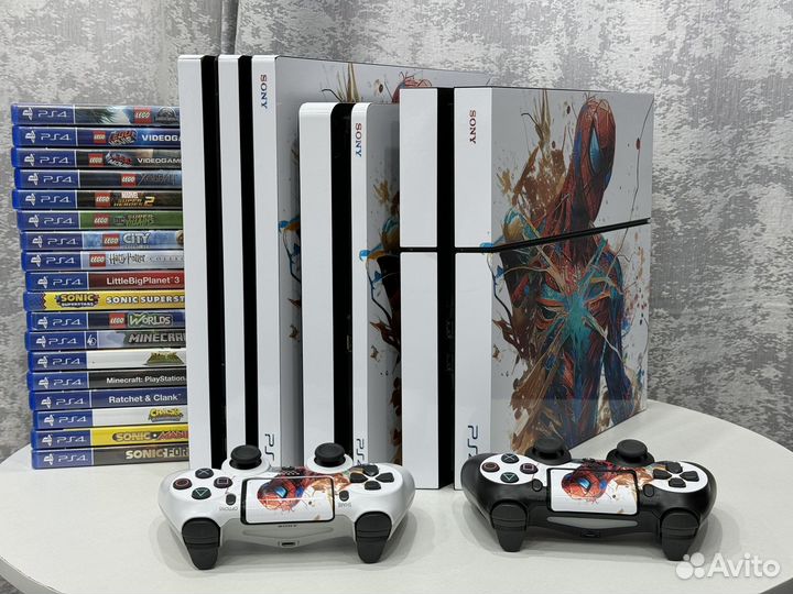 Sony PS4 Pro 1Tb / Slim / Fat / Белый паук