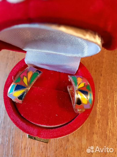 Серьги серебро/позолота