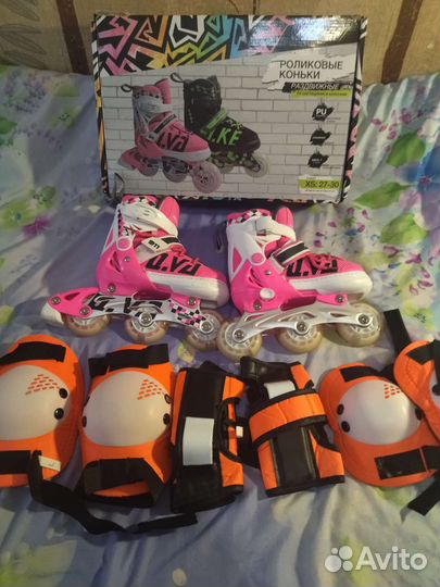 Детские роликовые коньки и защита