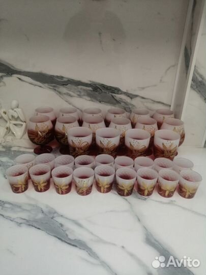 Небьюшие хрустальные бокалы,стаканы, рюмки. 34шт