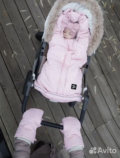 Утепленный конверт в коляску санки