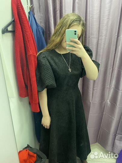 Твидовое платье миди