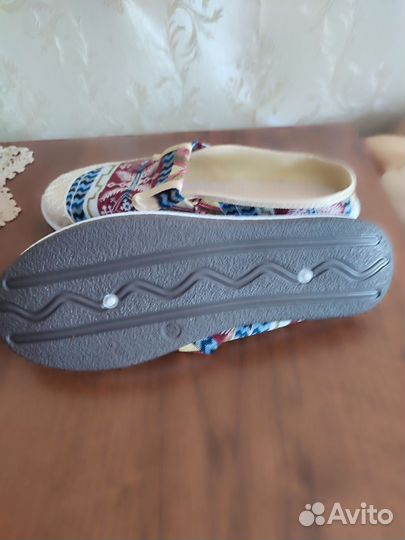 Мокасины из льняной соломенной ткани женские 38