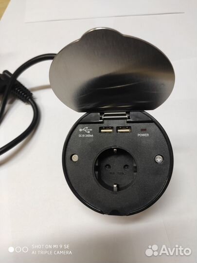 Розетка с usb врезная мебельная