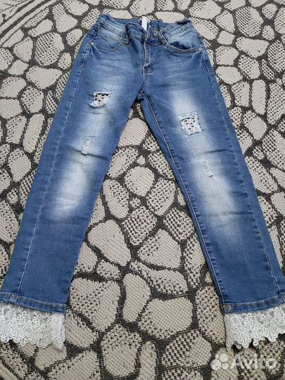 Джинсы для девочки 128