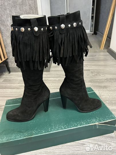 Сапоги женские зимние, натуральная замша