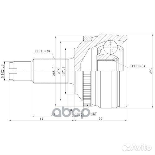 Шрус Наружный Z87087R Zikmar