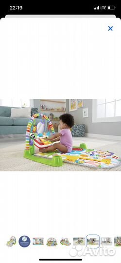 Развивающий коврик fisher price с пианино