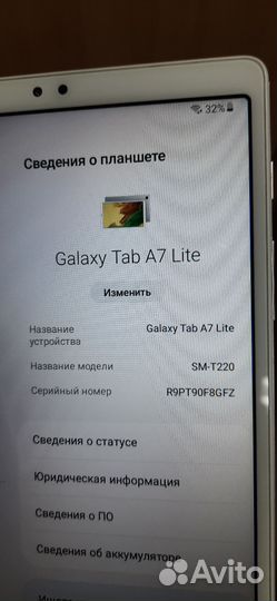 Samsung galaxy tab a7 lite (3/32) sm-t220 wifi