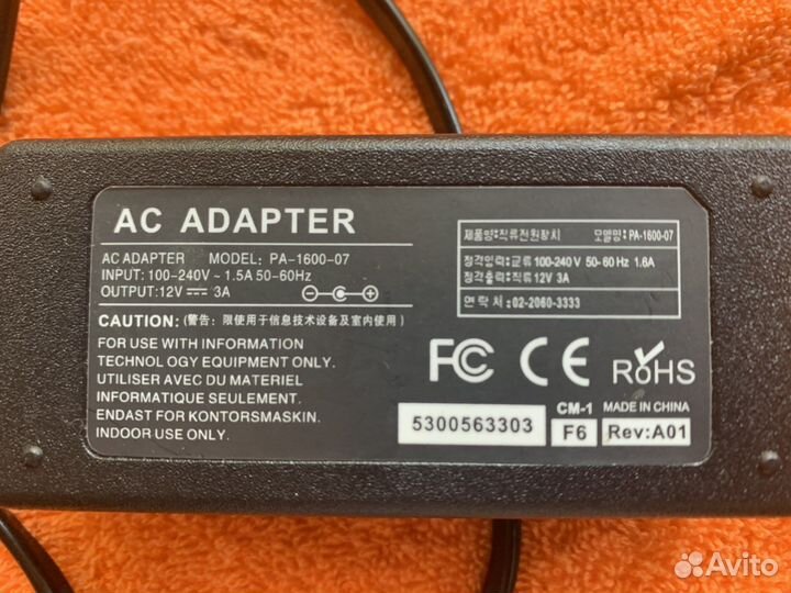 Блок питания Адаптер 12V 3A