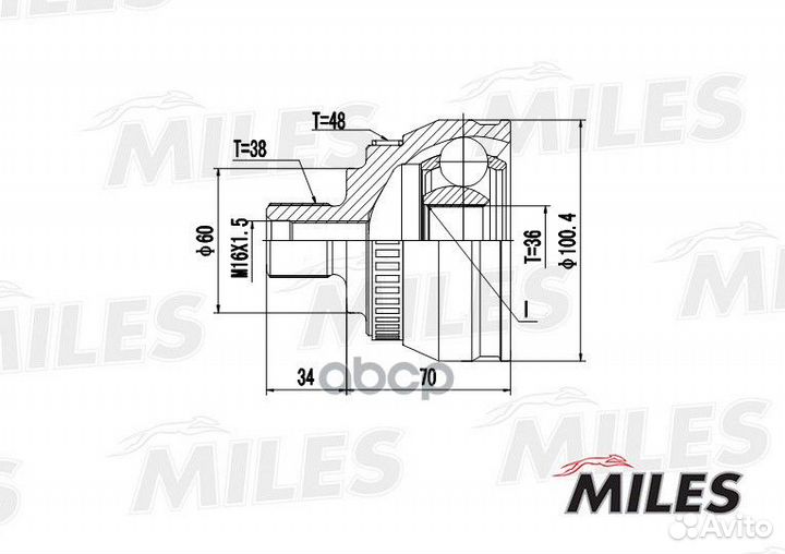 ШРУС ford galaxy/VW sharan I-II 1.8T-2.8 99-10