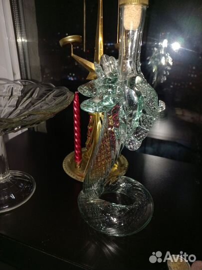 Ваза на ножке стекло СССР