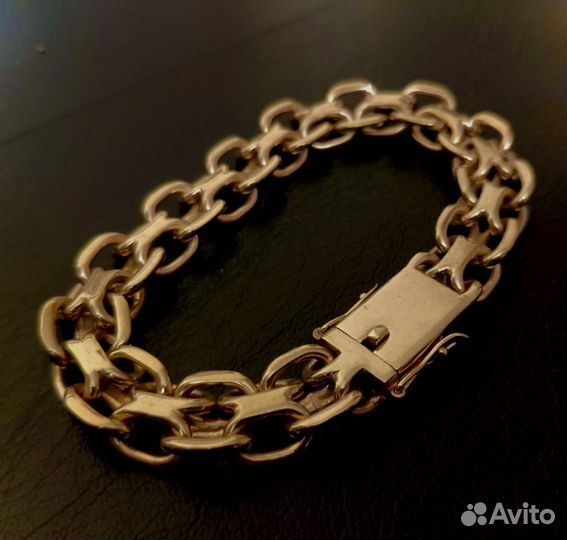 Золотой браслет 585 пробы 60 грамм двойной якорь